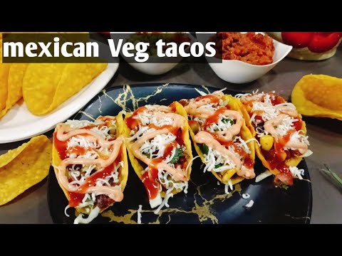 Veg Mexican Tacos recipe  | Tacos shells recipe  | Crispy jain tacos recipe 