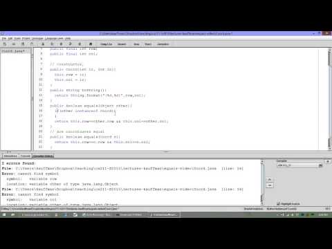 Java: Creating equals(Object) methods