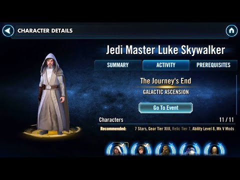 Jedi Master Luke Skywalker Tiers 1-3 Guide + Relic 7 Unlock