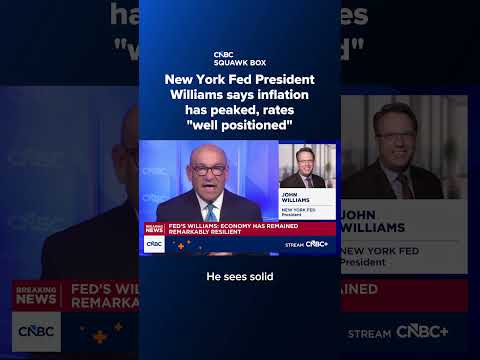 New York Fed President Williams says inflation has peaked, rates "well positioned"