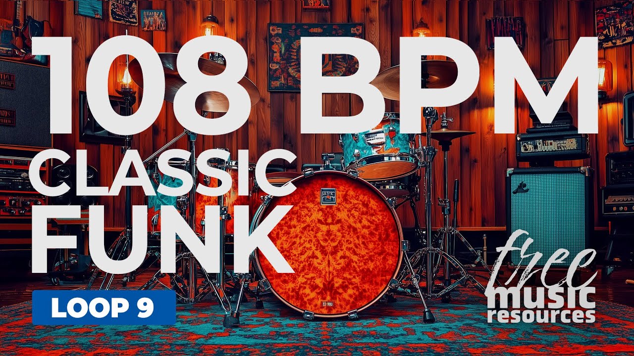 Classic Funk Drum Loop 108 BPM – Groove for Guitar & Bass Practice