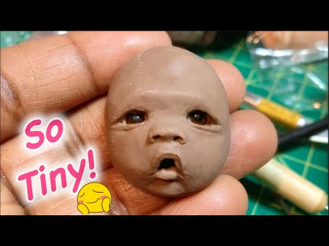 Sculpting a Mini Baby Doll Face in Polymer Clay I Silicone Baby Doll Making