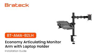 Flow Basic Articulating Monitor Arm with Laptop Holder | BT-AMA-B2LH | Brateck