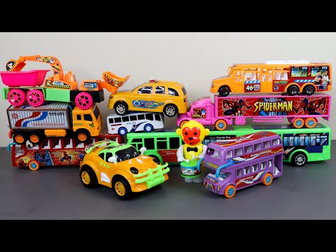 Colors for Children to Learn with Train Transporter Toy Street Vehicles