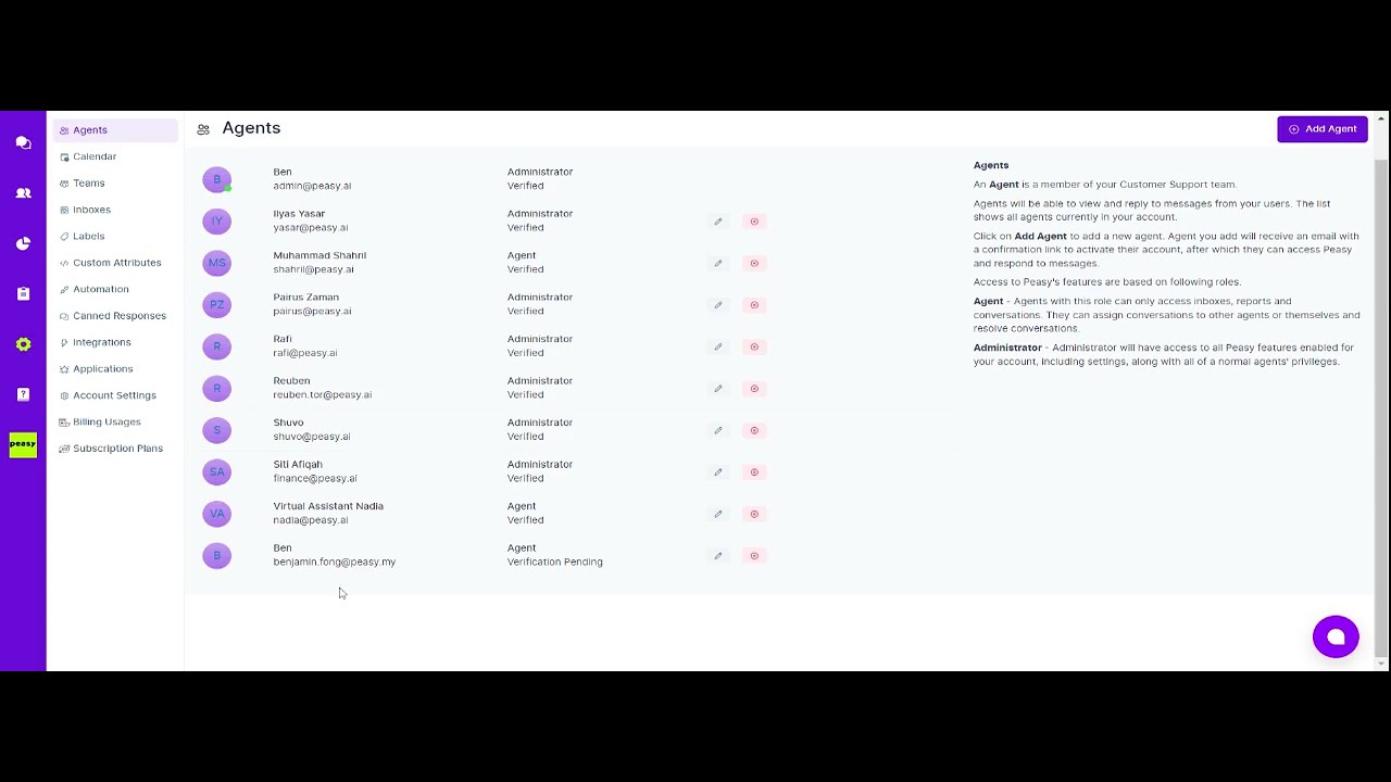 How to Add an Agent in Peasy Sales