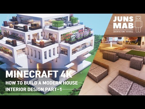 Minecraft tutorial ::A real architect's building Interior Design Part -1 / Modern house #111