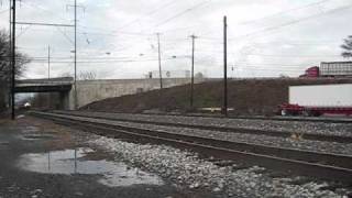 preview picture of video 'Amtrak Keystone and Pennsylvanian in Paradise, PA 12-1-10'
