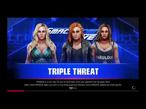 WWE 2K19 Becky Lynch VS Charlotte,Carmella Triple Threat Match