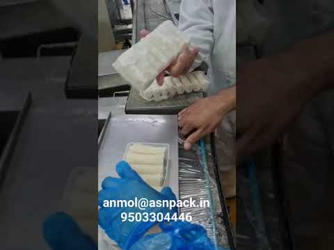 Food Tray Wrapping Machine With Stretch Film