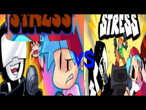 Stress fnf vs recD's stress lyrics comparison (fnf vs lyrics)