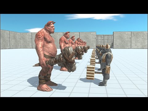 War Hammers OGRE LORD vs GHOR HAMMERS 5 Round Short Range Battle - Animal Revolt Battle Simulator