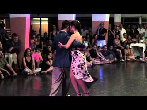  Christian Marquez  and  Virginia Gomez  are  dancing  to  a  milonga  at  Rosario Tango Festival  in  2015