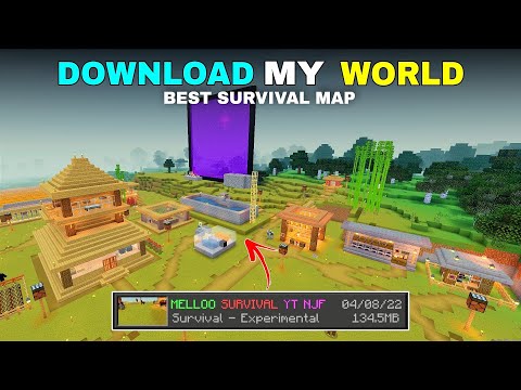 How To Download My World | Best Survival Map In Minecraft For Beginner | Melloo Survival World |