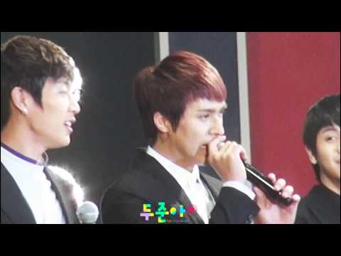 [Fancam] 111203 BEAST Dongwoon : (Speaking English) Doojun : I'm sorry @ Hallyu Week Concert