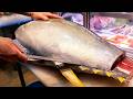 Japanese Street Food GIANT YELLOWFIN TUNA Sashimi Okinawa Seafood Japan