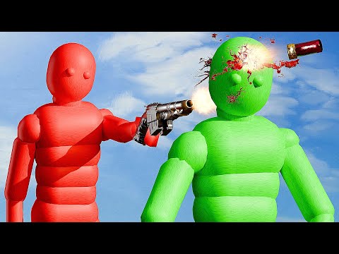 Dynamic NPCs Fight with weapons in Realistic Simulations! (with Active Ragdoll Physics)