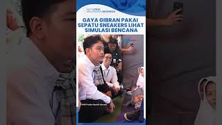 Gaya Santai Gibran Curi Perhatian, Pakai Sepatu Sneakers Lihat Simulasi Mitigasi Bencana di Sekolah