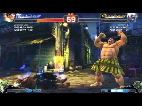 SSF 4 AE : Gogoluss Greg (E.Honda) "C" Vs (Oni) "B" Scorpeh