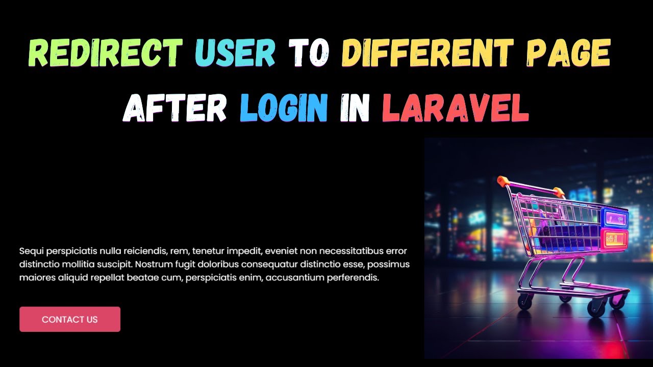 How to Redirect User to Different Page After Login in Laravel | Laravel E-Ccommerce Project Tutorial