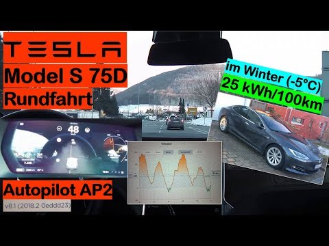 Tesla Model S 75D Rundfahrt im Winter (Praxistest) | Verbrauchstest, Autopilot | Strominator