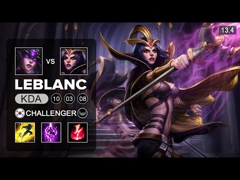 T1 Faker LeBlanc vs Syndra Mid - KR Challenger - Patch 13.4 Season 13