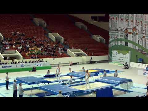 France 2 (FRA) M - 2018 Trampoline Worlds, St. Petersburg (RUS) - Qualification Synchro R1