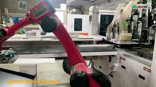 Máy khoan Cnc 6 mặt thay dao tự động và robot gắp phôi Holztek