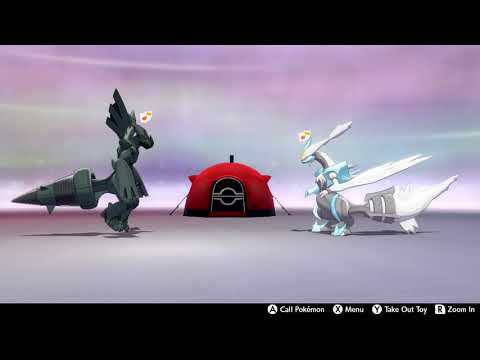 pokemon sword zekrom and white kyurem talking in camp