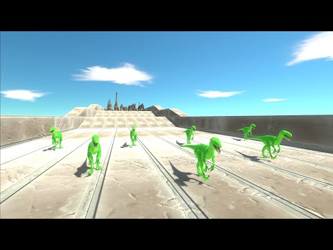 Race to eat Green Deinonychus Aliens - Animal Revolt Battle Simulator