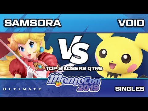 Momocon 2019 SSBU - CLG | Void (Pichu, Sheik) vs. EU | Samsora (Peach) Ultimate Losers Quarters