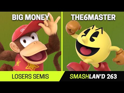 SmashLAN'd 263 Losers Semis - Big Money (Diddy Kong) vs The6Master (Pac-Man) - SSBU Tournament