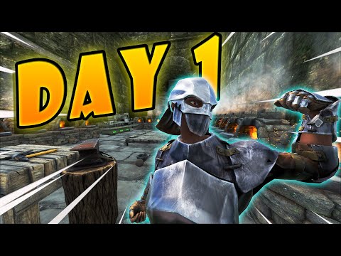 Claiming The Most BROKEN Cave On DAY 1 !!! - ARK