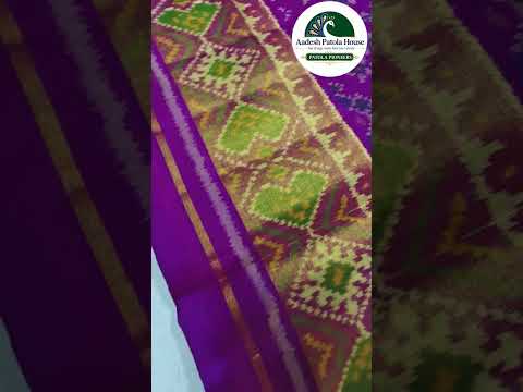 Single ikat Patola Saree Pink Navaratan motifs