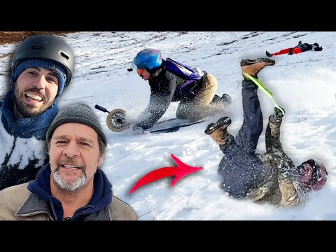 Someone's going to get hurt! - SNOW RACE with @DadaeMarcolino