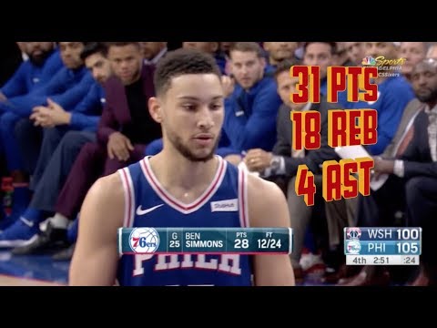 Ben Simmons Highlights | 31pts/18Reb/4Ast | 76ers vs Wizards | 29th Nov | 2017 NBA Season