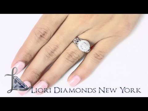 ER-SOLD-183 - 1.54 Carat D-VS2 Natural Round Diamond Engagement Ring 14k Gold Vintage Style