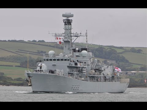 HMS NORTHUMBERLAND F238 LEAVES DEVONPORT NAVAL BASE AT MUTTON COVE - 8th October 2018