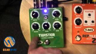 Video thumbnail for T-Rex Twister 2 Chorus / Flanger Pedal Video Demo, In Luscious Stereo (Video) by gearwire