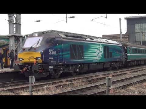 DRS class 68 loco departing carlisle rlwy stn hauling special charter tour