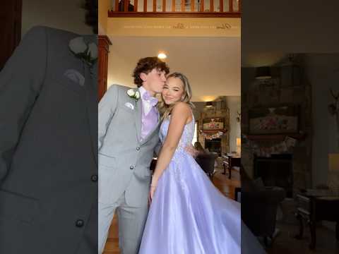 A video from junior prom that did well on my tiktok 😊 #prom #purpleprom #couple #promtransition