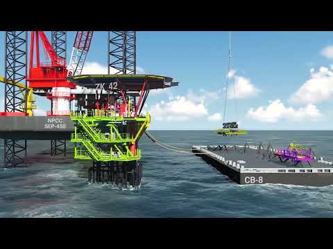 Oil Rig Installation Animation #mechanical #engineering