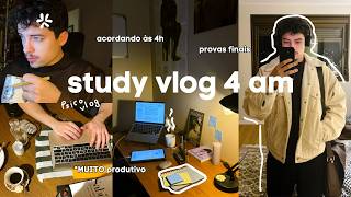 minha rotina às 4h da MANHÃ (estudante uni) | provas finais, study vlog *produtivo e realista*