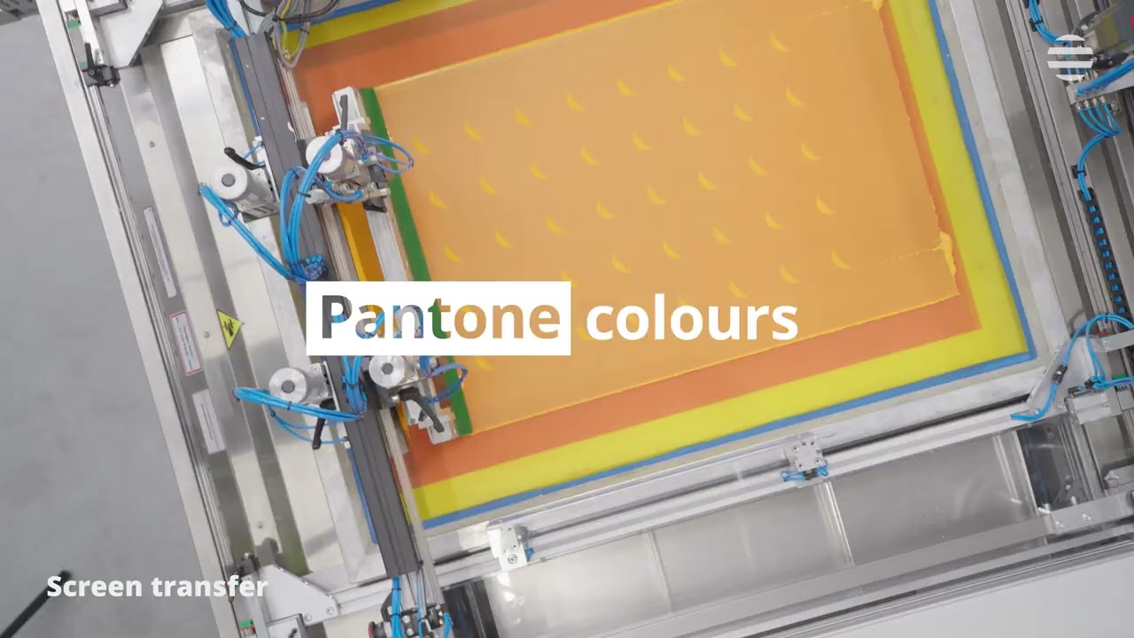 Transfer printing on branded clothing — pre-printed design heat-applied to fabric for fine detail and full colour on waterproof garments