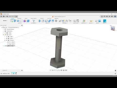 Autodesk Fusion 360 Day-20 Bolt and Rotating Hexnut Project