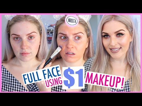 $1 MAKEUP FULL FACE! 😱💦 First Impressions Tutorial 💜 Shop Miss A Video