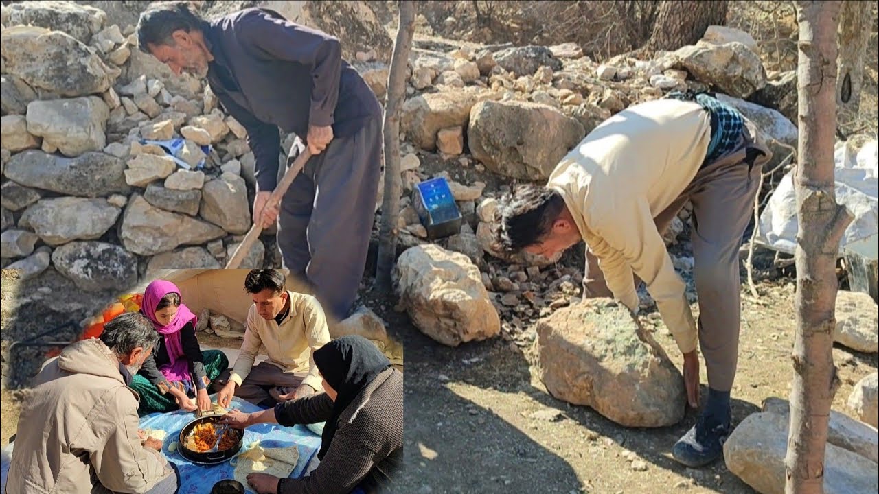 The art of Iranian nomadic life: building a beautiful shelter for cooking in nature