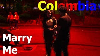 Proposing at Parque LLeras Medellin Colombia Nightlife