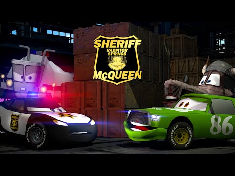 Sheriff Lightning McQueen 🚓⚡ McQueen Vs Chick Hicks Part 3 🚨🚔️ Police Car McQueen compilation 4K