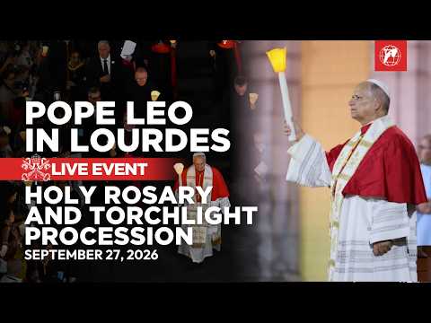 Diretta del Rosario e della Processione aux Flambeaux a Lourdes