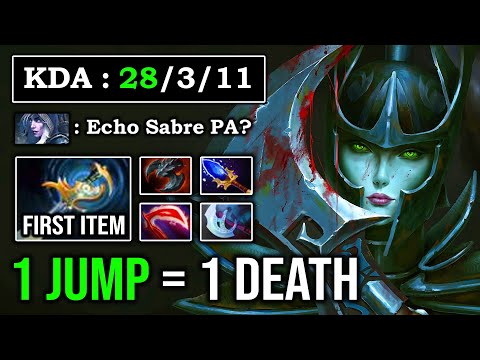 1 JUMP 1 DEATH First Item Echo Sabre Phantom Assassin | EPIC Critical Queen with Aghanim DotA 2